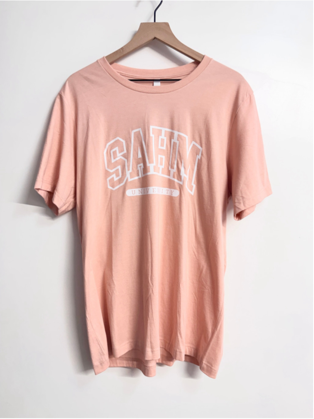 SAHM University Unisex Fit Short Sleeve Tee XL Peach